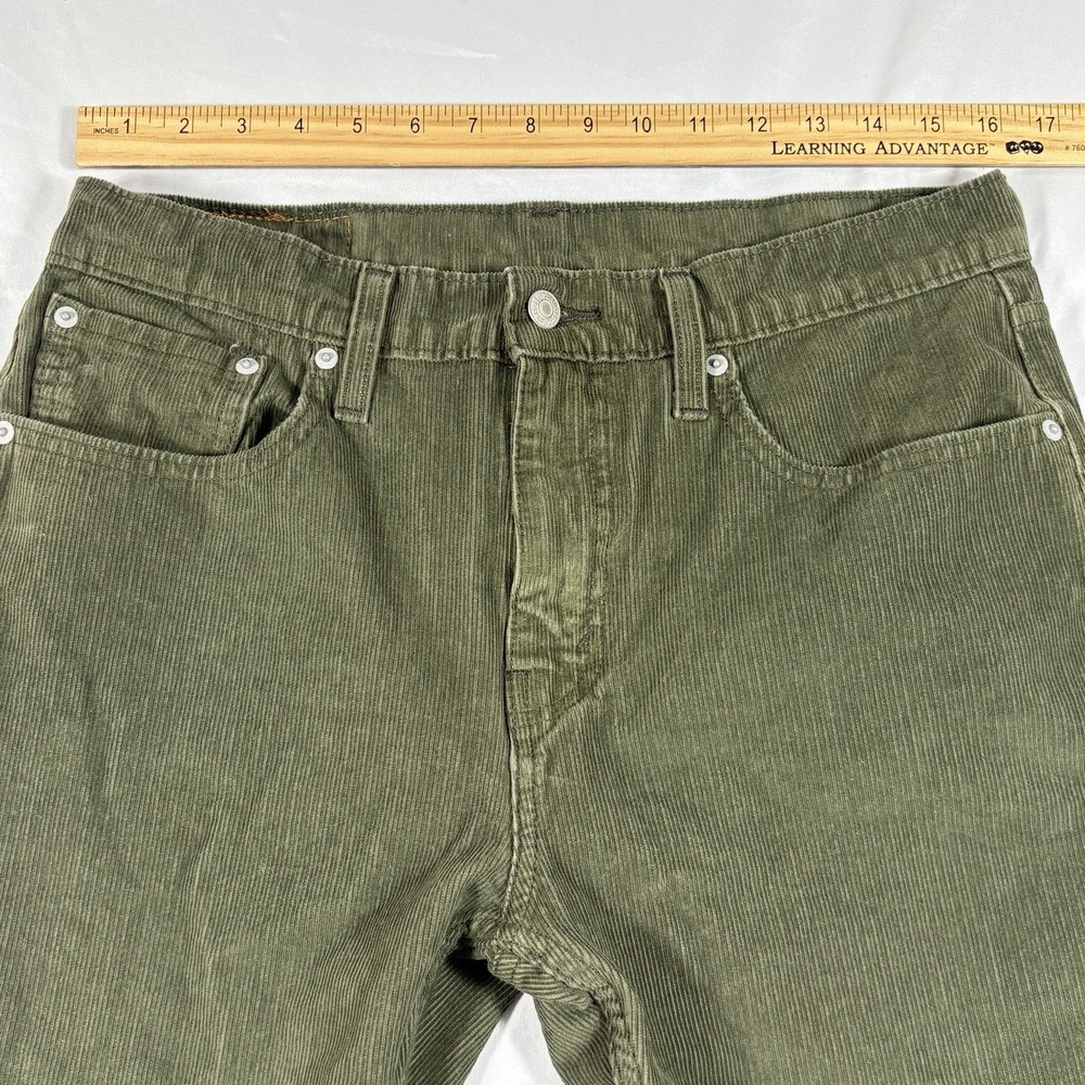 Levis 502 Mens FITS 32x30 Green Corduroy Pants Stretch 5 Pocket Grunge Emo Punk - Picture 9 of 13